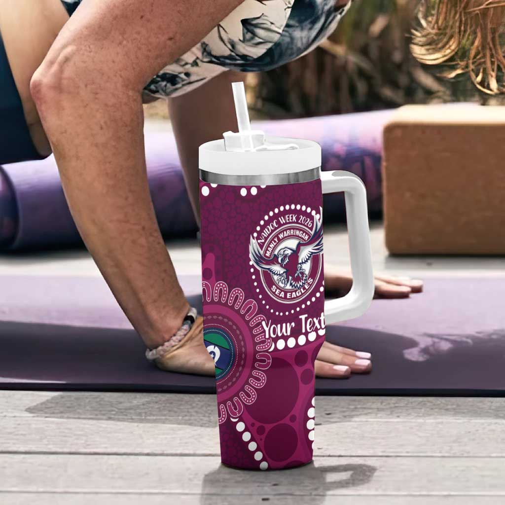 Sea Eagles NAIDOC Week 2026 Personalised Tumbler With Handle 50 Years of Deadly Aboriginal Art