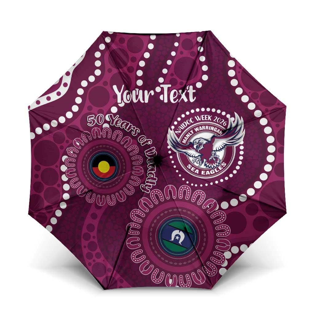 Sea Eagles NAIDOC Week 2026 Personalised Umbrella 50 Years of Deadly Aboriginal Art