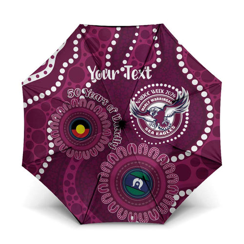 Sea Eagles NAIDOC Week 2026 Personalised Umbrella 50 Years of Deadly Aboriginal Art