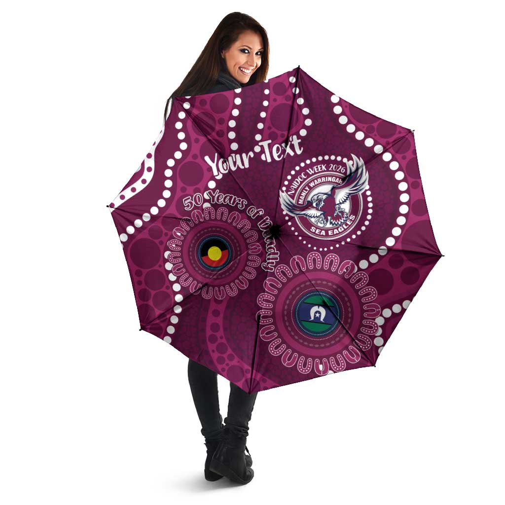 Sea Eagles NAIDOC Week 2026 Personalised Umbrella 50 Years of Deadly Aboriginal Art