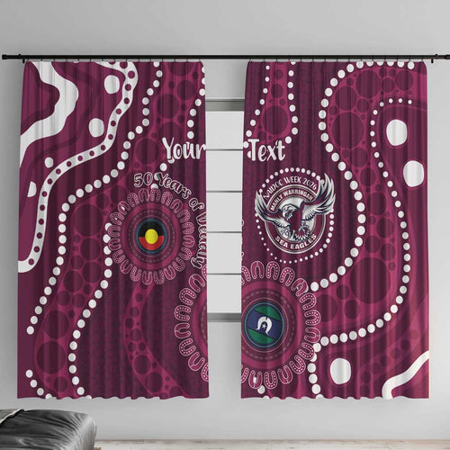 Sea Eagles NAIDOC Week 2026 Personalised Window Curtain 50 Years of Deadly Aboriginal Art