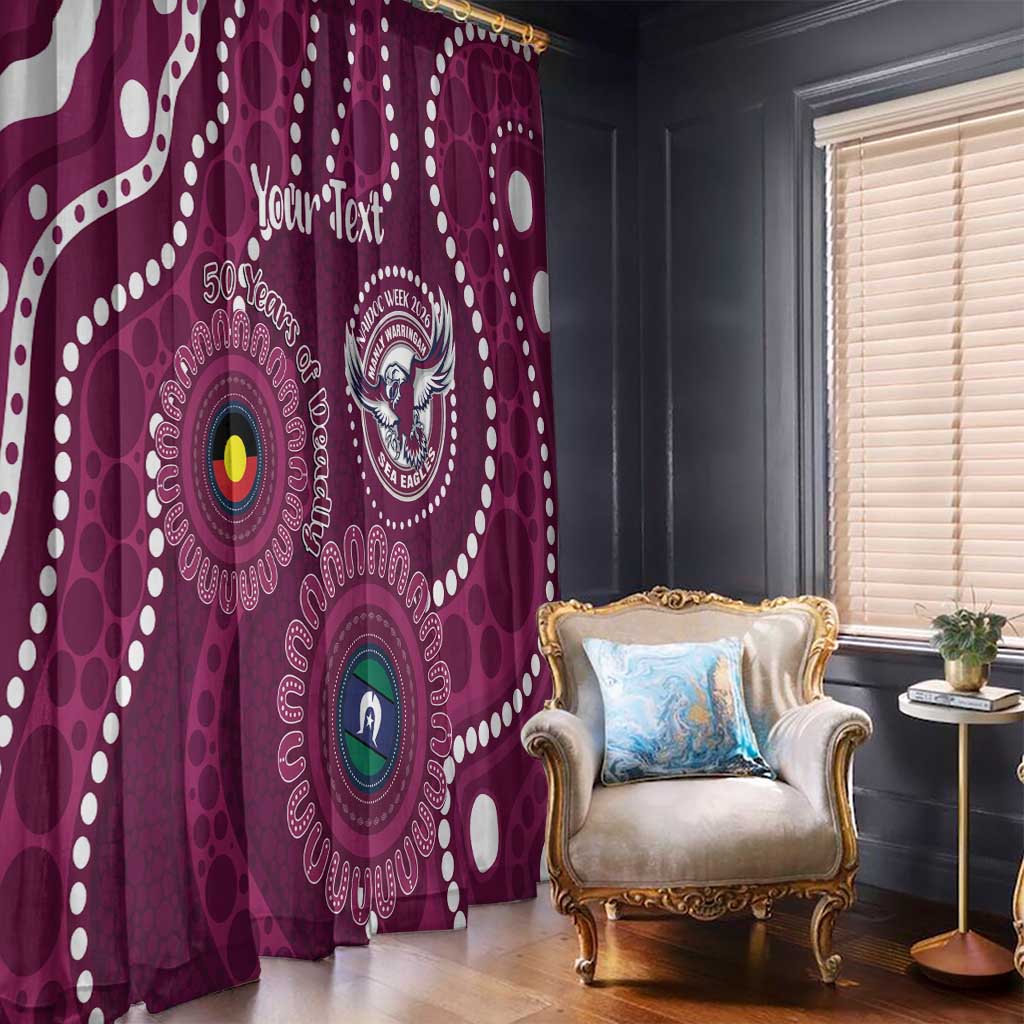 Sea Eagles NAIDOC Week 2026 Personalised Window Curtain 50 Years of Deadly Aboriginal Art