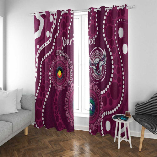 Sea Eagles NAIDOC Week 2026 Personalised Window Curtain 50 Years of Deadly Aboriginal Art