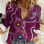 Sea Eagles NAIDOC Week 2026 Personalised Women Casual Shirt 50 Years of Deadly Aboriginal Art