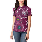 Sea Eagles NAIDOC Week 2026 Personalised Women Polo Shirt 50 Years of Deadly Aboriginal Art