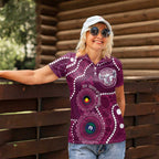 Sea Eagles NAIDOC Week 2026 Personalised Women Polo Shirt 50 Years of Deadly Aboriginal Art