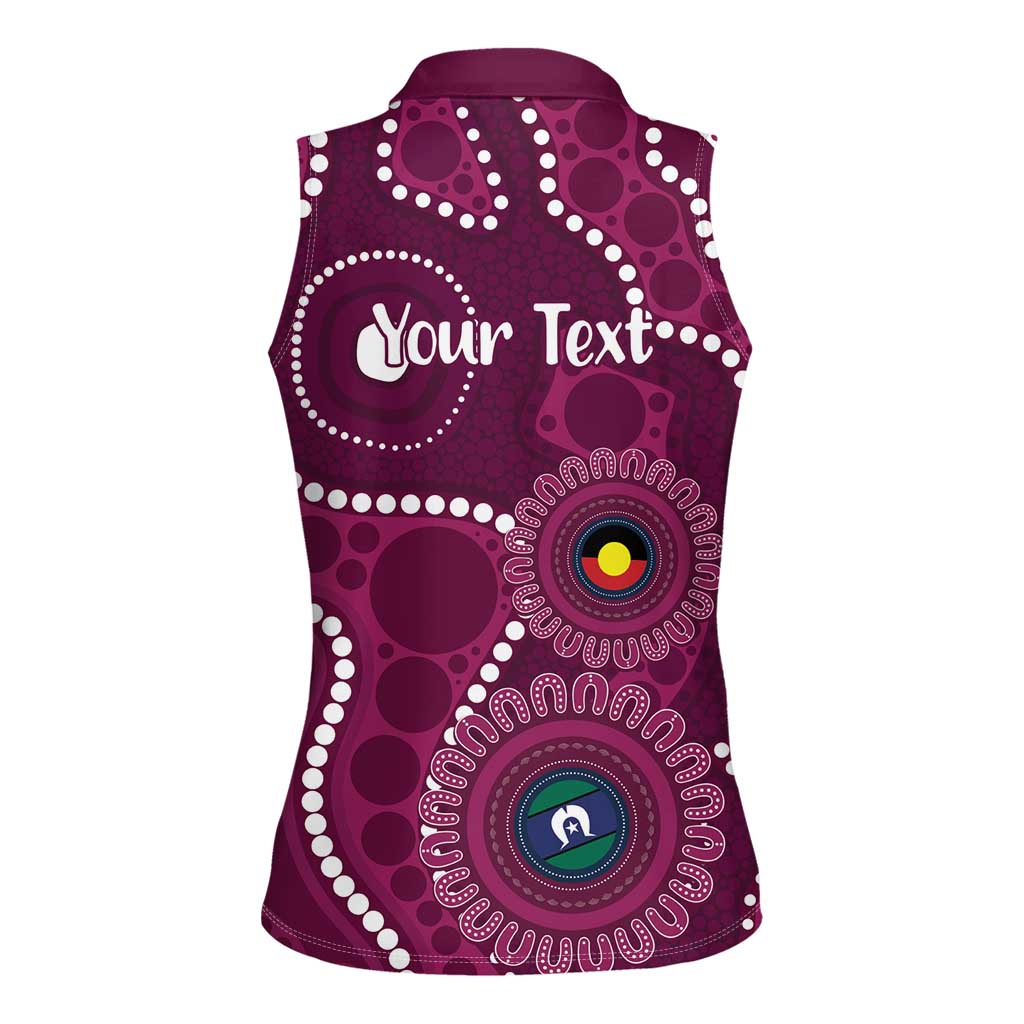 Sea Eagles NAIDOC Week 2026 Personalised Women Sleeveless Polo Shirt 50 Years of Deadly Aboriginal Art