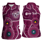 Sea Eagles NAIDOC Week 2026 Personalised Women Sleeveless Polo Shirt 50 Years of Deadly Aboriginal Art