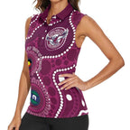 Sea Eagles NAIDOC Week 2026 Personalised Women Sleeveless Polo Shirt 50 Years of Deadly Aboriginal Art