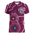 Sea Eagles NAIDOC Week 2026 Personalised Women V-Neck T-Shirt 50 Years of Deadly Aboriginal Art
