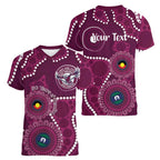 Sea Eagles NAIDOC Week 2026 Personalised Women V-Neck T-Shirt 50 Years of Deadly Aboriginal Art