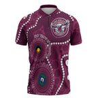 Sea Eagles NAIDOC Week 2026 Personalised Zipper Polo Shirt 50 Years of Deadly Aboriginal Art