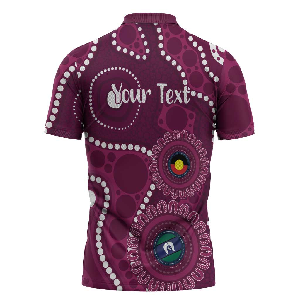 Sea Eagles NAIDOC Week 2026 Personalised Zipper Polo Shirt 50 Years of Deadly Aboriginal Art