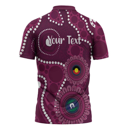 Sea Eagles NAIDOC Week 2026 Personalised Zipper Polo Shirt 50 Years of Deadly Aboriginal Art