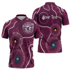 Sea Eagles NAIDOC Week 2026 Personalised Zipper Polo Shirt 50 Years of Deadly Aboriginal Art