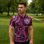 Sea Eagles NAIDOC Week 2026 Personalised Zipper Polo Shirt 50 Years of Deadly Aboriginal Art