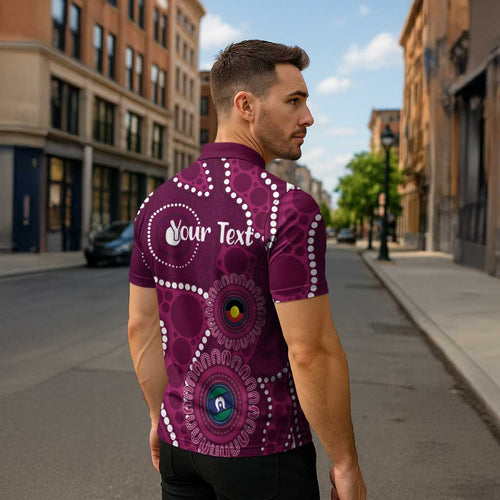 Sea Eagles NAIDOC Week 2026 Personalised Zipper Polo Shirt 50 Years of Deadly Aboriginal Art