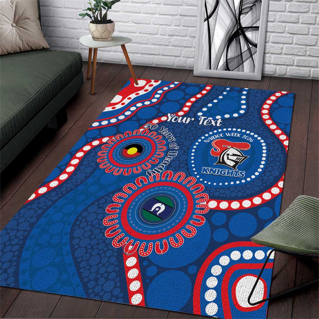 Knights NAIDOC Week 2026 Personalised Area Rug 50 Years of Deadly Aboriginal Art