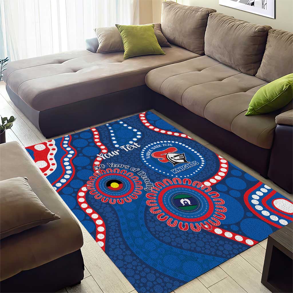 Knights NAIDOC Week 2026 Personalised Area Rug 50 Years of Deadly Aboriginal Art
