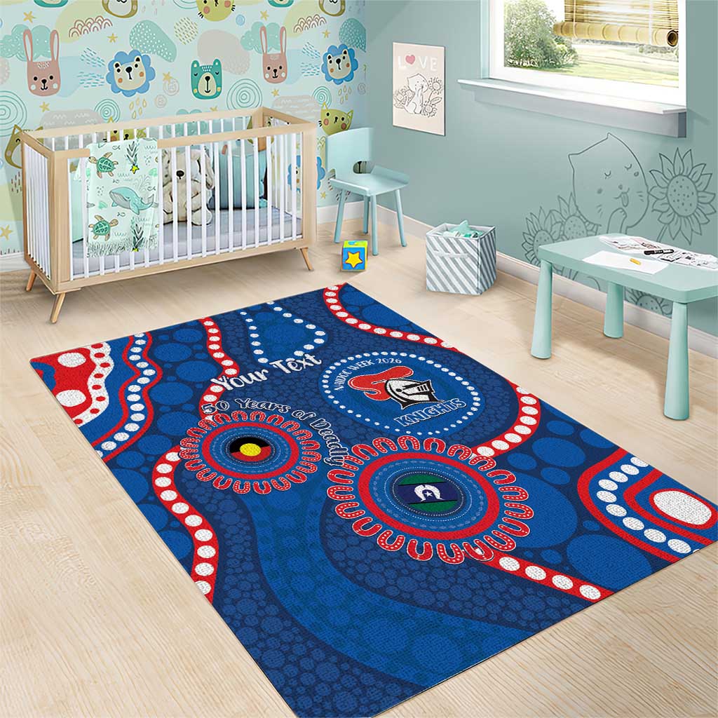 Knights NAIDOC Week 2026 Personalised Area Rug 50 Years of Deadly Aboriginal Art