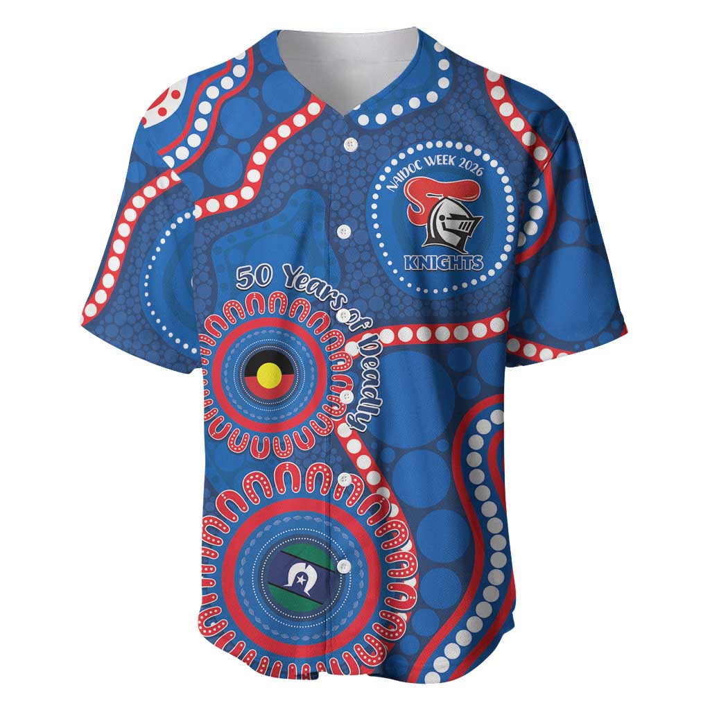 Knights NAIDOC Week 2026 Personalised Baseball Jersey 50 Years of Deadly Aboriginal Art