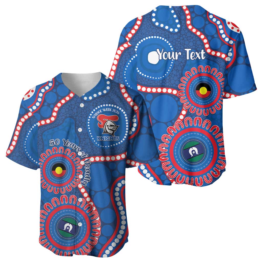 Knights NAIDOC Week 2026 Personalised Baseball Jersey 50 Years of Deadly Aboriginal Art