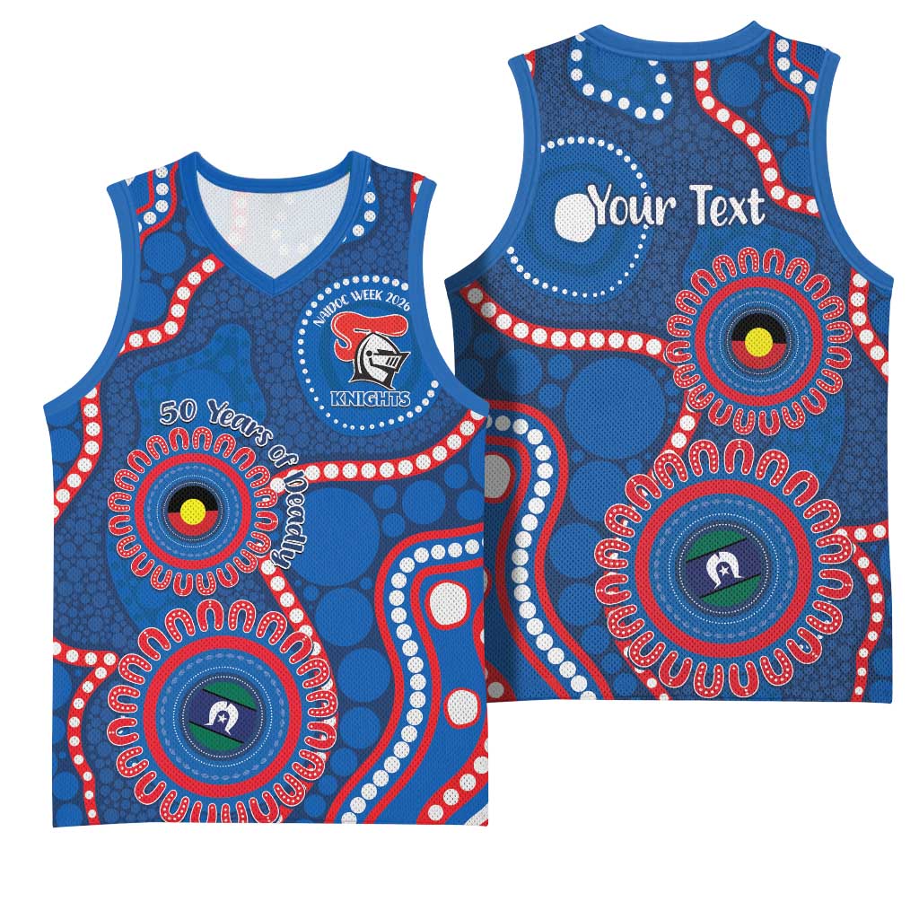 Knights NAIDOC Week 2026 Personalised Basketball Jersey 50 Years of Deadly Aboriginal Art