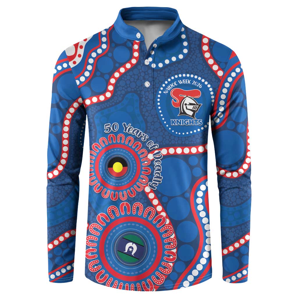 Knights NAIDOC Week 2026 Personalised Button Sweatshirt 50 Years of Deadly Aboriginal Art