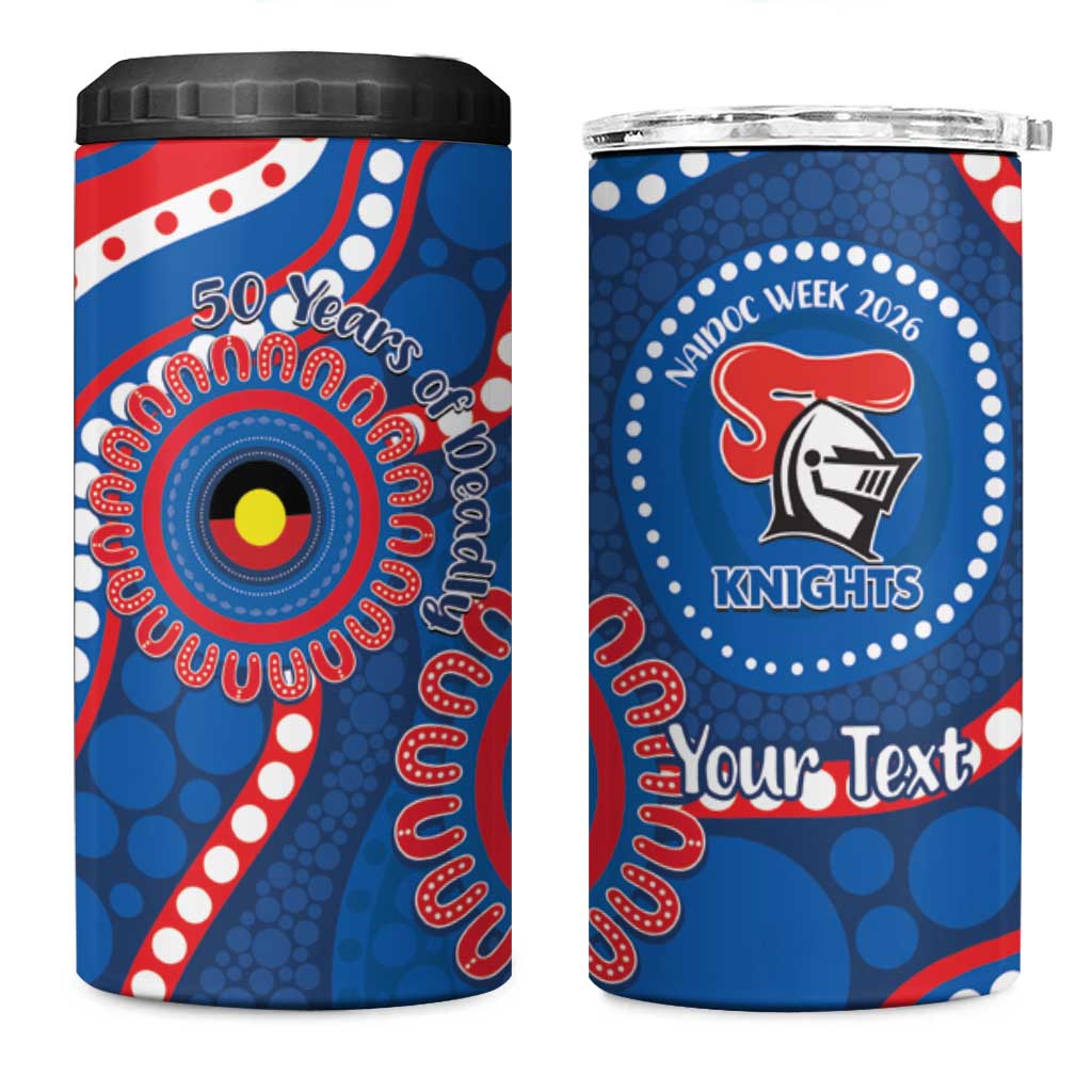 Knights NAIDOC Week 2026 Personalised 4 in 1 Can Cooler Tumbler 50 Years of Deadly Aboriginal Art