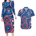 Knights NAIDOC Week 2026 Personalised Couples Matching Long Sleeve Bodycon Dress and Hawaiian Shirt 50 Years of Deadly Aboriginal Art