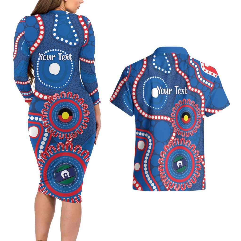 Knights NAIDOC Week 2026 Personalised Couples Matching Long Sleeve Bodycon Dress and Hawaiian Shirt 50 Years of Deadly Aboriginal Art