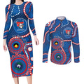 Knights NAIDOC Week 2026 Personalised Couples Matching Long Sleeve Bodycon Dress and Long Sleeve Button Shirt 50 Years of Deadly Aboriginal Art