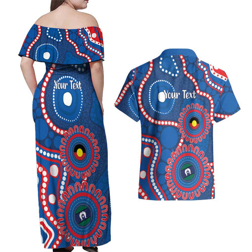 Knights NAIDOC Week 2026 Personalised Couples Matching Off Shoulder Maxi Dress and Hawaiian Shirt 50 Years of Deadly Aboriginal Art
