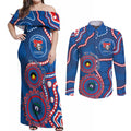 Knights NAIDOC Week 2026 Personalised Couples Matching Off Shoulder Maxi Dress and Long Sleeve Button Shirt 50 Years of Deadly Aboriginal Art