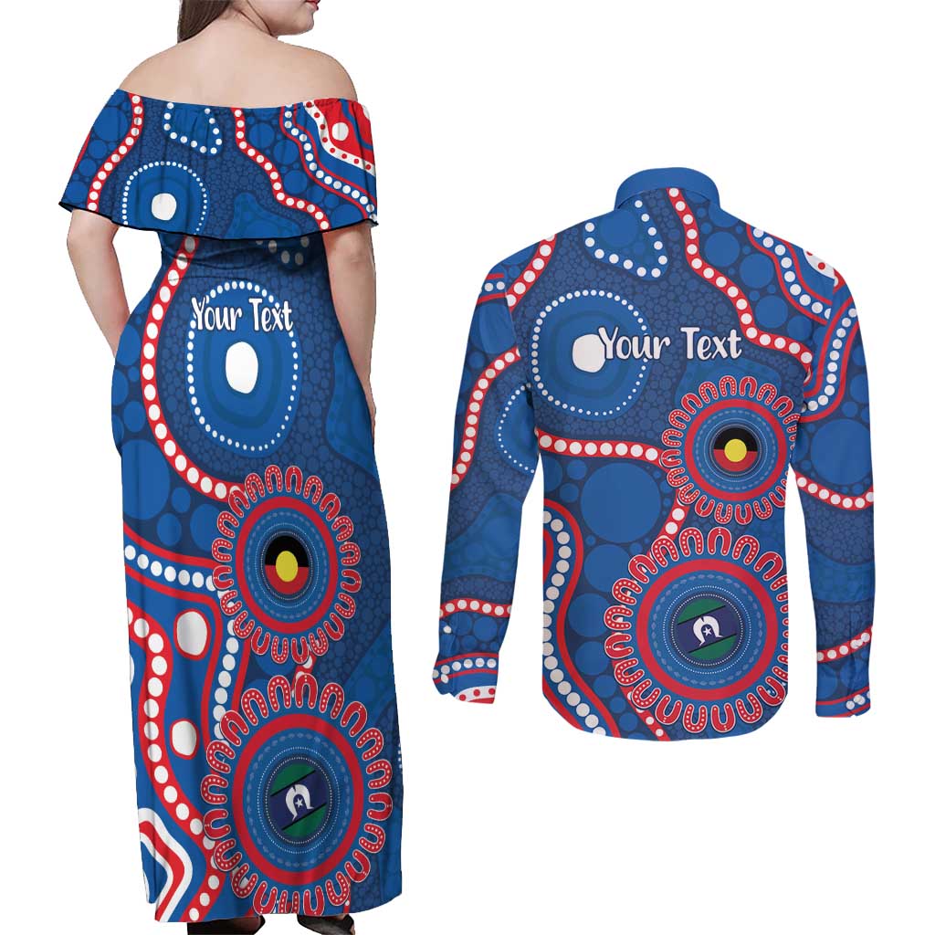Knights NAIDOC Week 2026 Personalised Couples Matching Off Shoulder Maxi Dress and Long Sleeve Button Shirt 50 Years of Deadly Aboriginal Art