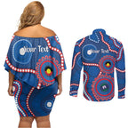 Knights NAIDOC Week 2026 Personalised Couples Matching Off Shoulder Short Dress and Long Sleeve Button Shirt 50 Years of Deadly Aboriginal Art