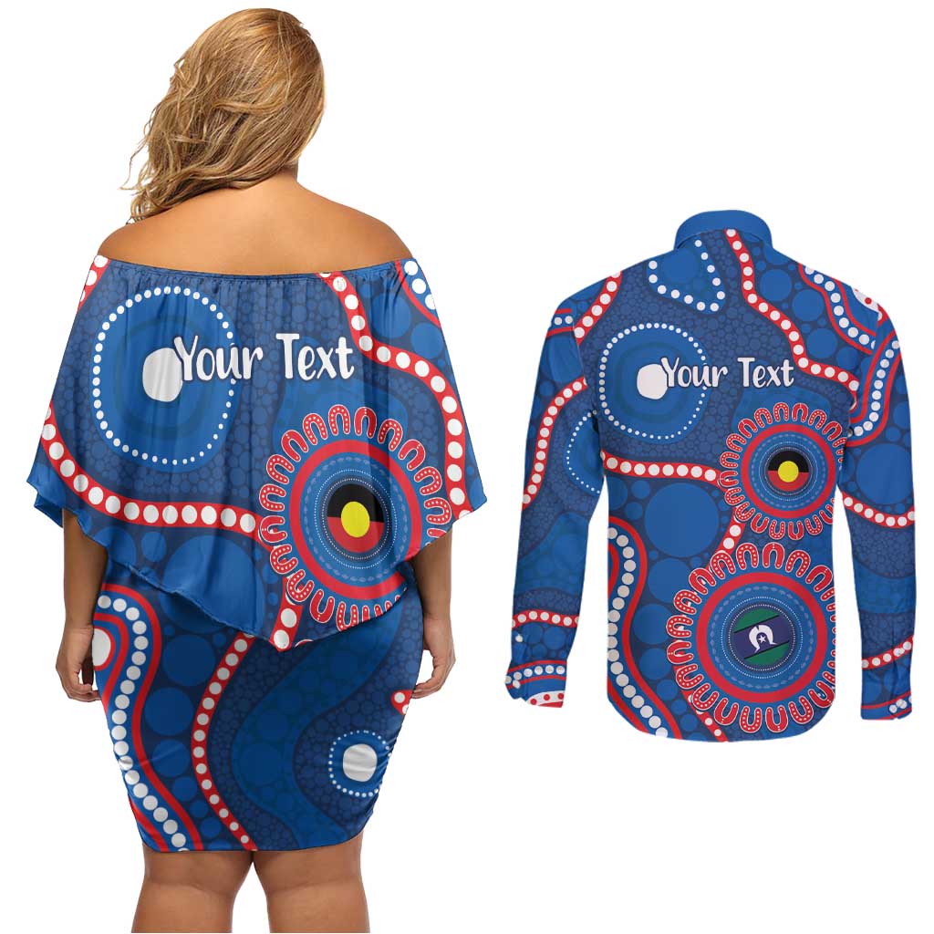 Knights NAIDOC Week 2026 Personalised Couples Matching Off Shoulder Short Dress and Long Sleeve Button Shirt 50 Years of Deadly Aboriginal Art