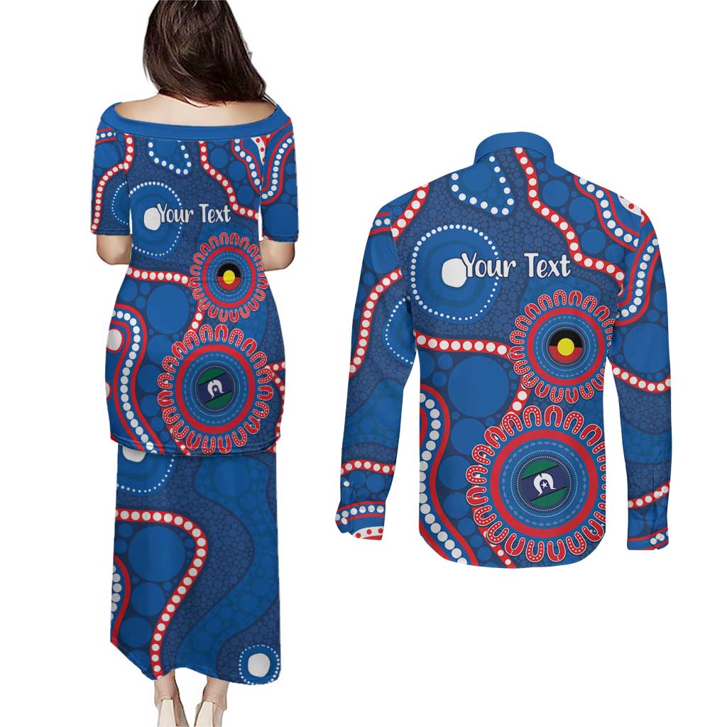 Knights NAIDOC Week 2026 Personalised Couples Matching Puletasi and Long Sleeve Button Shirt 50 Years of Deadly Aboriginal Art