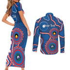 Knights NAIDOC Week 2026 Personalised Couples Matching Short Sleeve Bodycon Dress and Long Sleeve Button Shirt 50 Years of Deadly Aboriginal Art