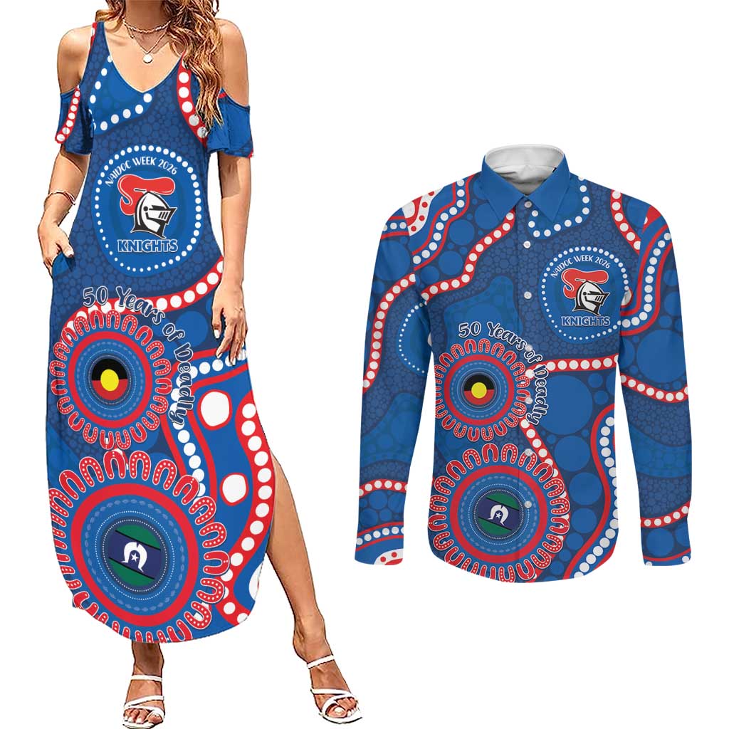 Knights NAIDOC Week 2026 Personalised Couples Matching Summer Maxi Dress and Long Sleeve Button Shirt 50 Years of Deadly Aboriginal Art