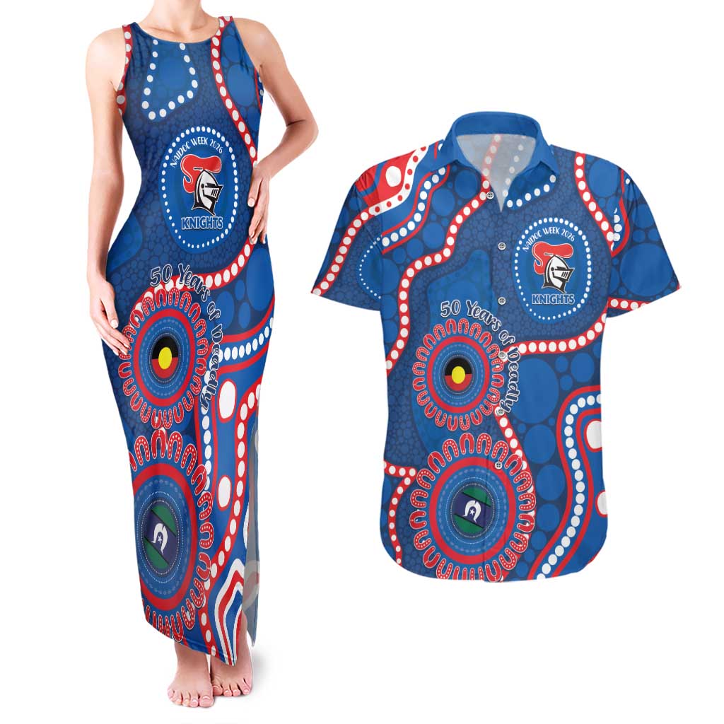 Knights NAIDOC Week 2026 Personalised Couples Matching Tank Maxi Dress and Hawaiian Shirt 50 Years of Deadly Aboriginal Art