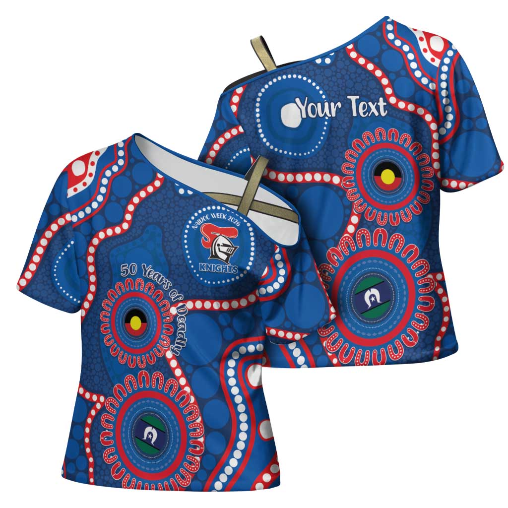 Knights NAIDOC Week 2026 Personalised Cross Shoulder Shirt 50 Years of Deadly Aboriginal Art