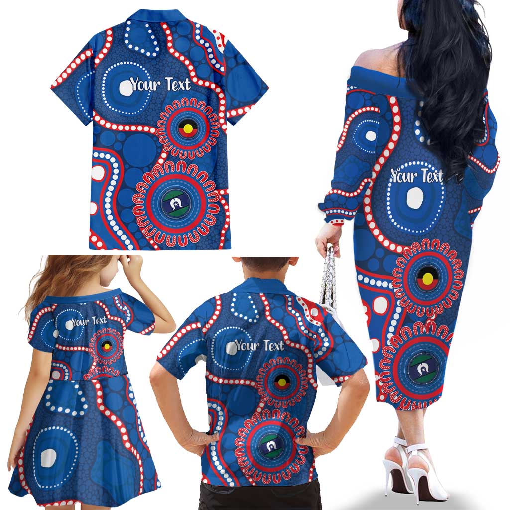 Knights NAIDOC Week 2026 Personalised Family Matching Off The Shoulder Long Sleeve Dress and Hawaiian Shirt 50 Years of Deadly Aboriginal Art