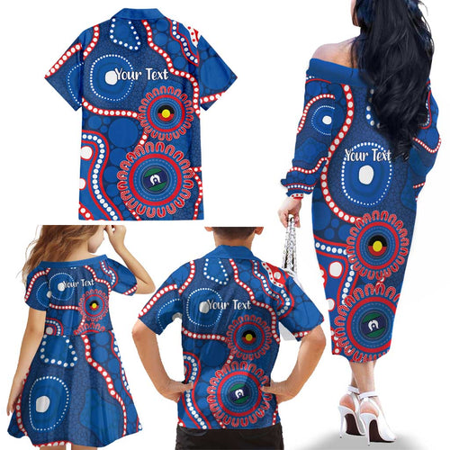 Knights NAIDOC Week 2026 Personalised Family Matching Off The Shoulder Long Sleeve Dress and Hawaiian Shirt 50 Years of Deadly Aboriginal Art