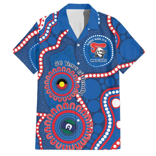 Knights NAIDOC Week 2026 Personalised Family Matching Off The Shoulder Long Sleeve Dress and Hawaiian Shirt 50 Years of Deadly Aboriginal Art
