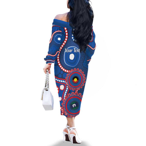 Knights NAIDOC Week 2026 Personalised Family Matching Off The Shoulder Long Sleeve Dress and Hawaiian Shirt 50 Years of Deadly Aboriginal Art