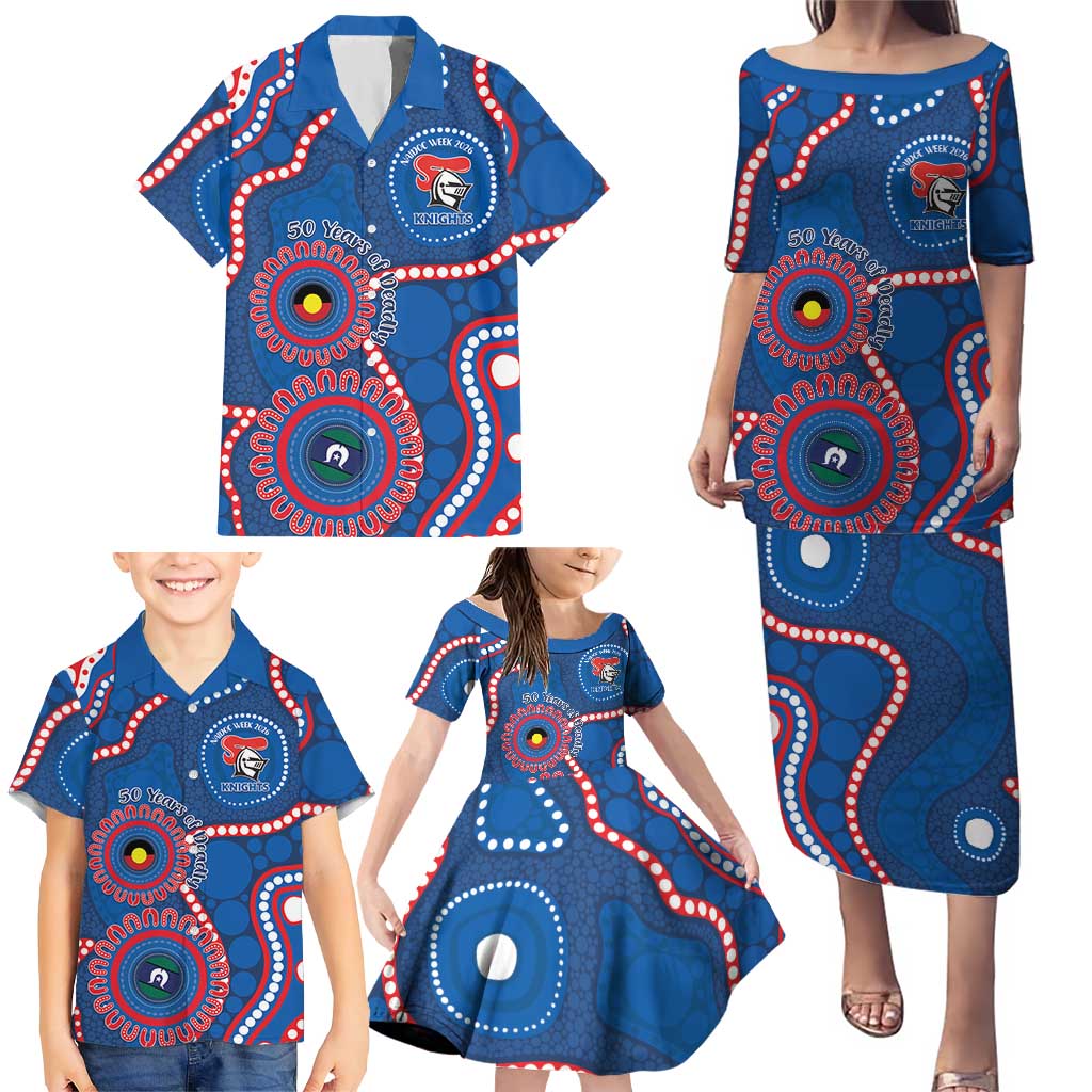 Knights NAIDOC Week 2026 Personalised Family Matching Puletasi and Hawaiian Shirt 50 Years of Deadly Aboriginal Art