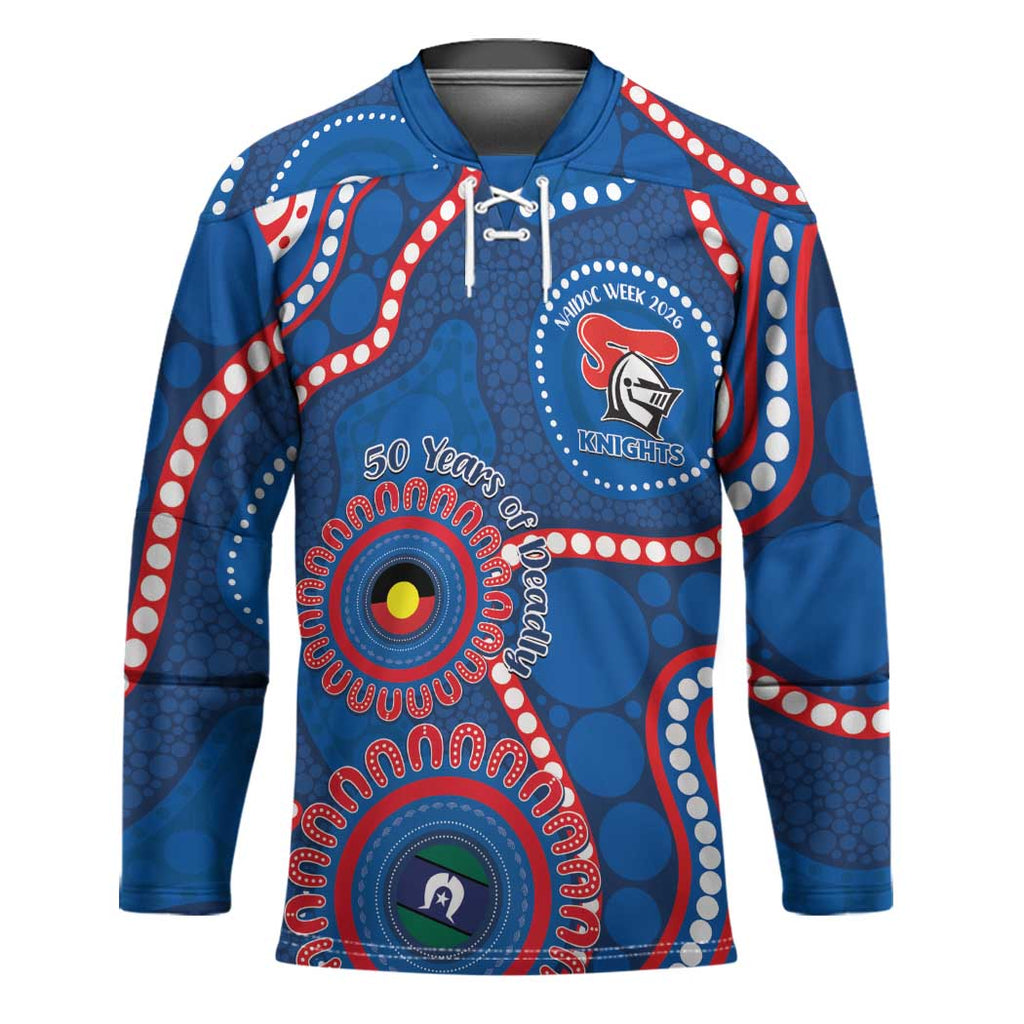 Knights NAIDOC Week 2026 Personalised Hockey Jersey 50 Years of Deadly Aboriginal Art