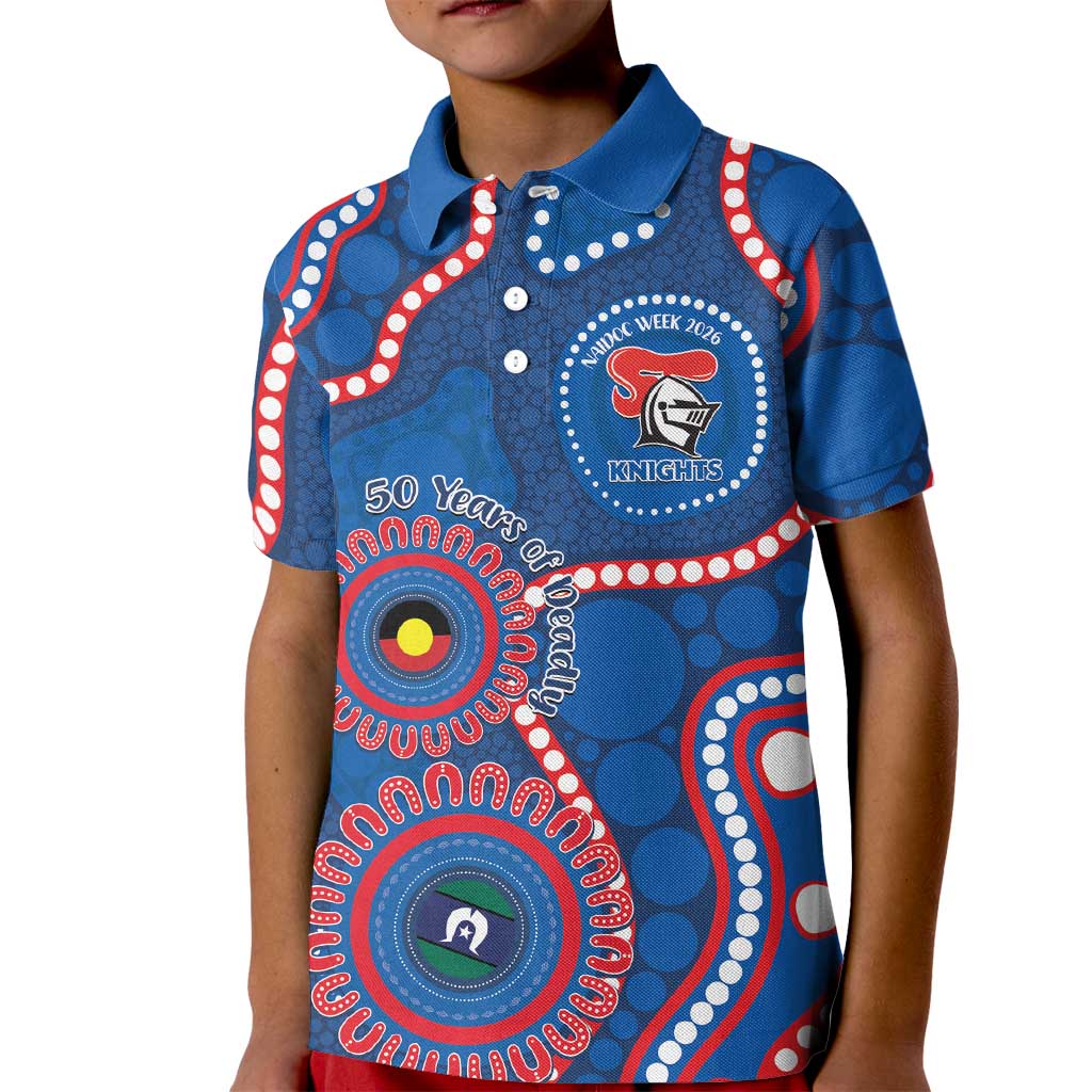 Knights NAIDOC Week 2026 Personalised Kid Polo Shirt 50 Years of Deadly Aboriginal Art