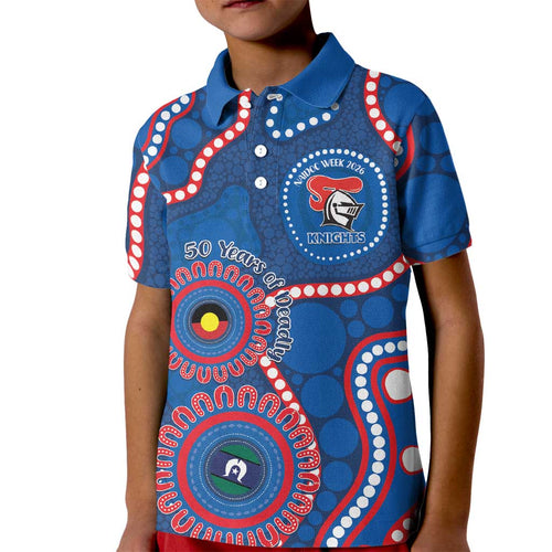 Knights NAIDOC Week 2026 Personalised Kid Polo Shirt 50 Years of Deadly Aboriginal Art